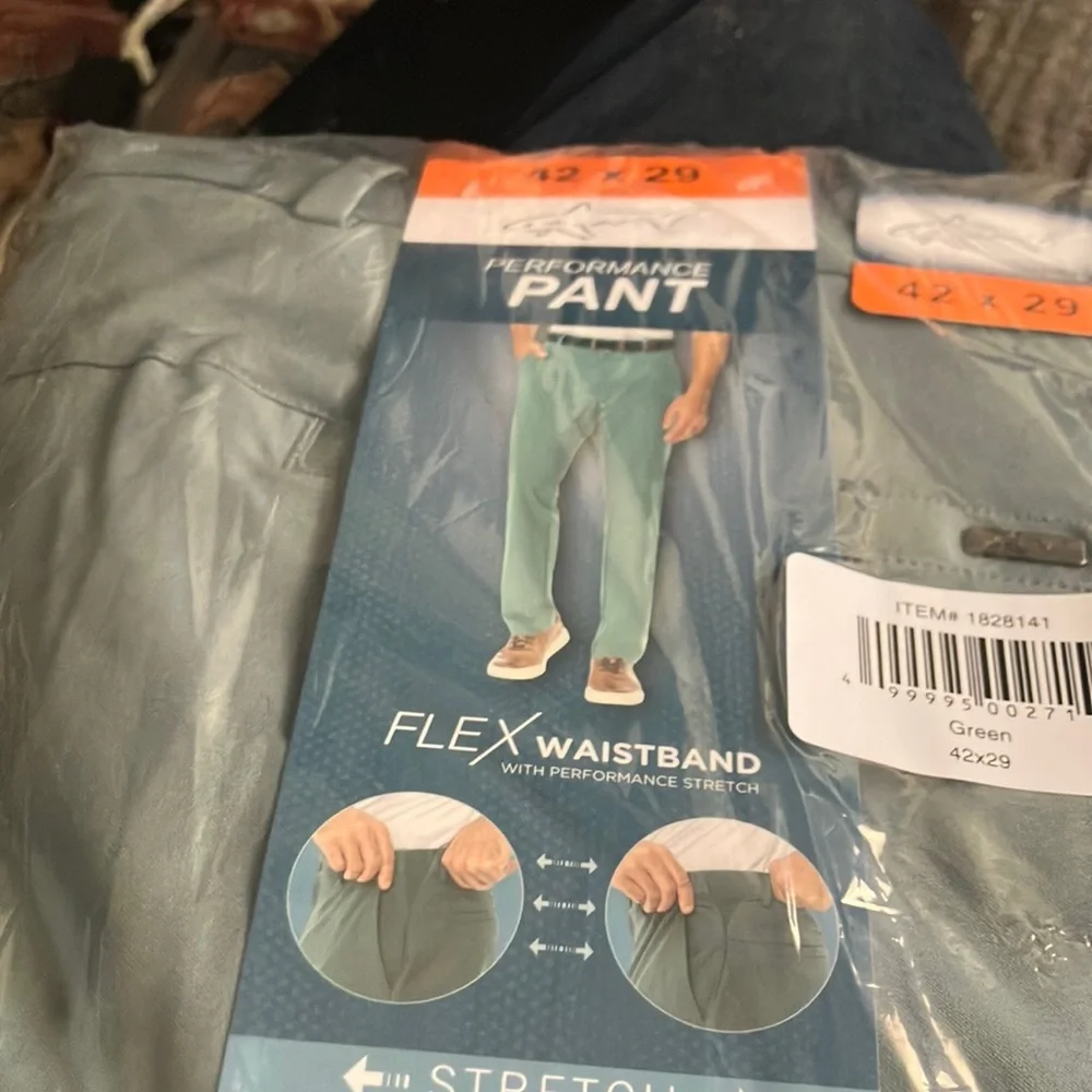 Greg Norman Collection Green Flex Chinos - Picture 1 of 4